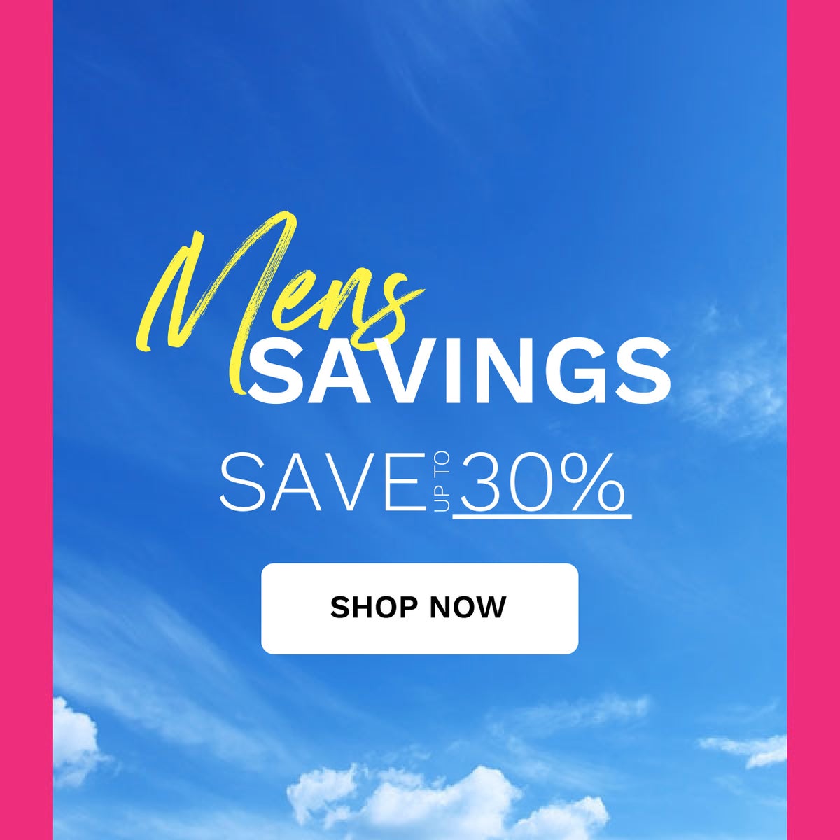 mens save up to 30%