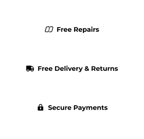 Free Repairs, Free Delivery & Returns, Secure Payments