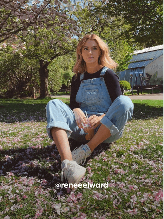 woman sitting on the grass - Visit Kickers Instagram